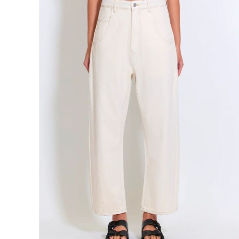 ROUCHA Best-Selling Barrel Twist Drawstring Waist High Rise Jeans Sz BB NEW $210
